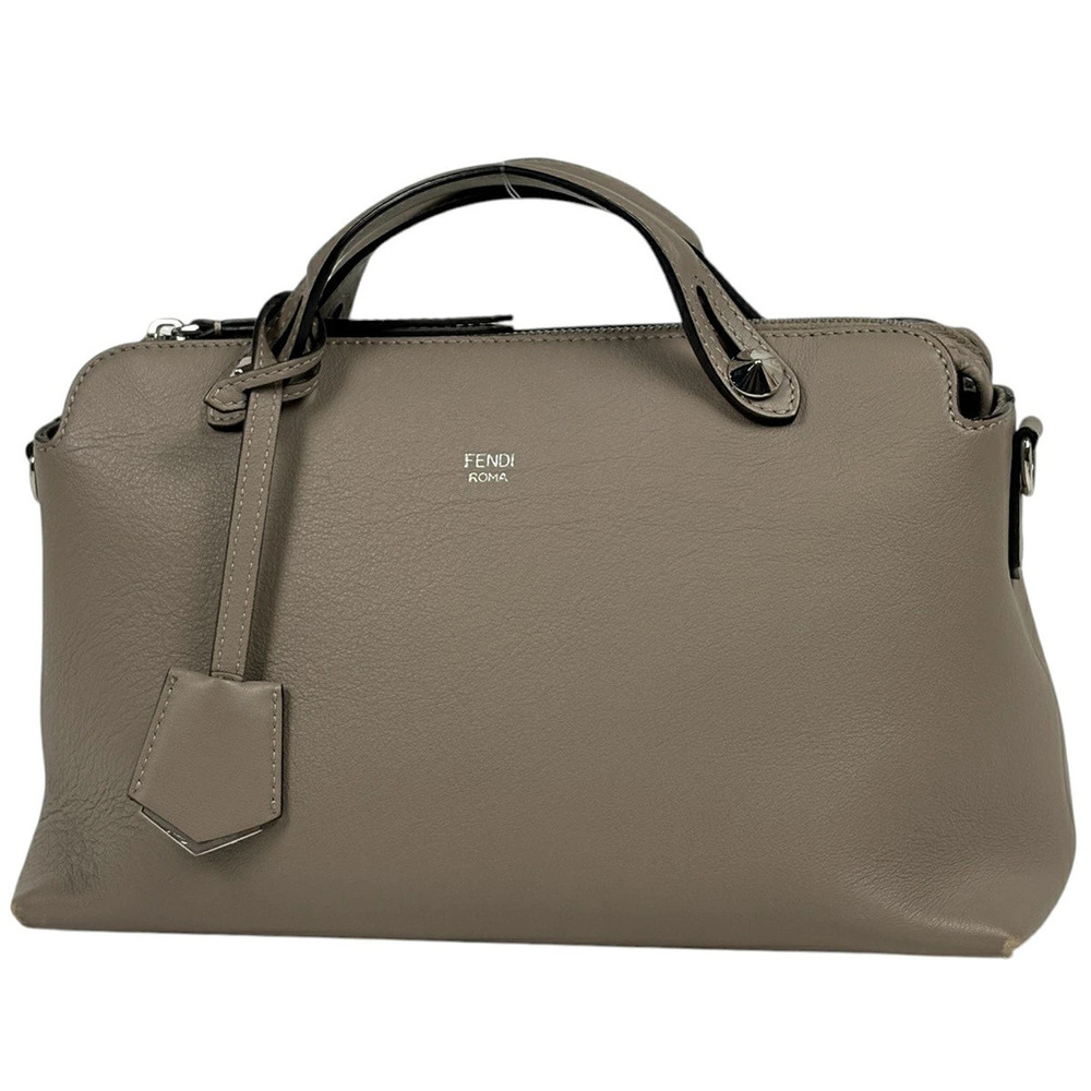 Fendi By The Way Shoulder Bag Handbag Leather Beige Cream